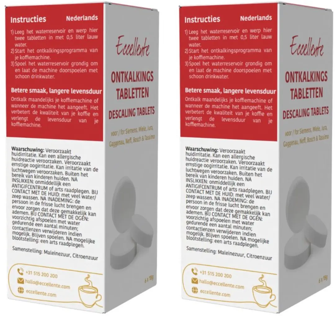 Eccellente Ontkalkingstabletten E-0431 - 12 Stuks 18g - o.a. Siemens