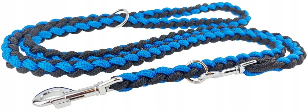 Champion Hondenlijn Gevlochten 2,5m - Zwart/Blauw