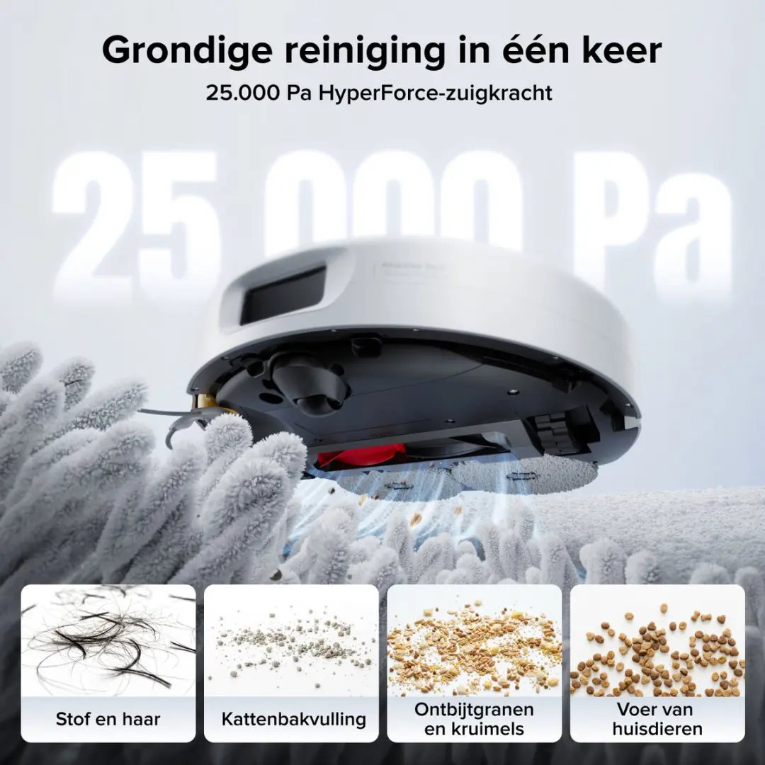 Roborock Qrevo 2 Pro Robotstofzuiger - 25.000 Pa - Wit