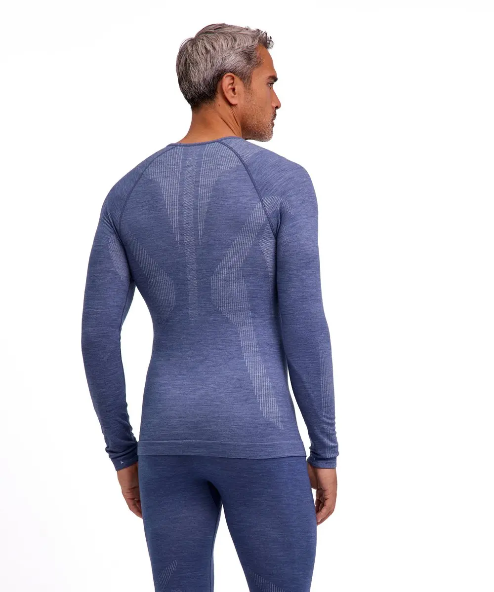 Falke Wool-Tech Longsleeve - Heren M - Blauw