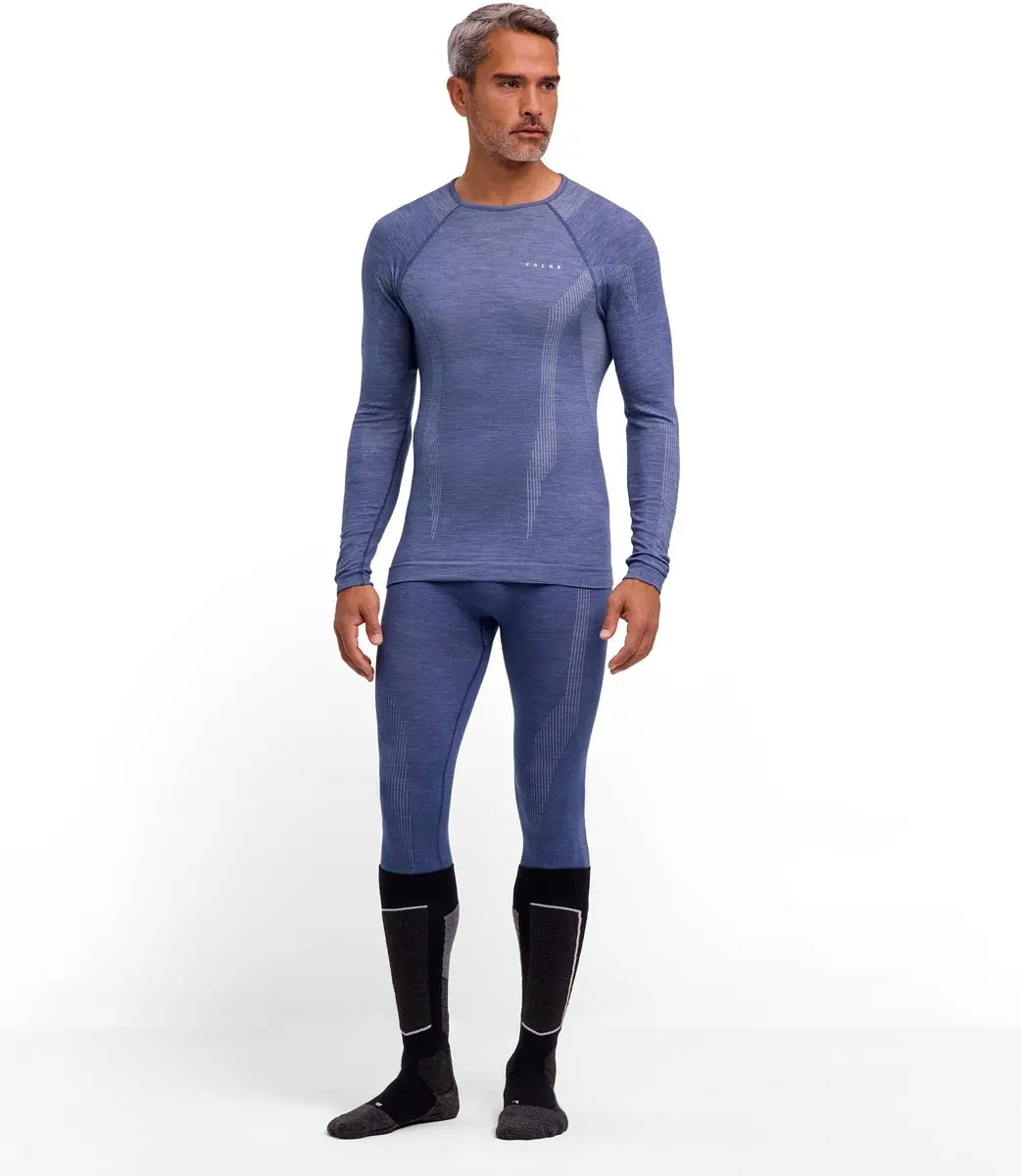 Falke Wool-Tech Longsleeve - Heren M - Blauw