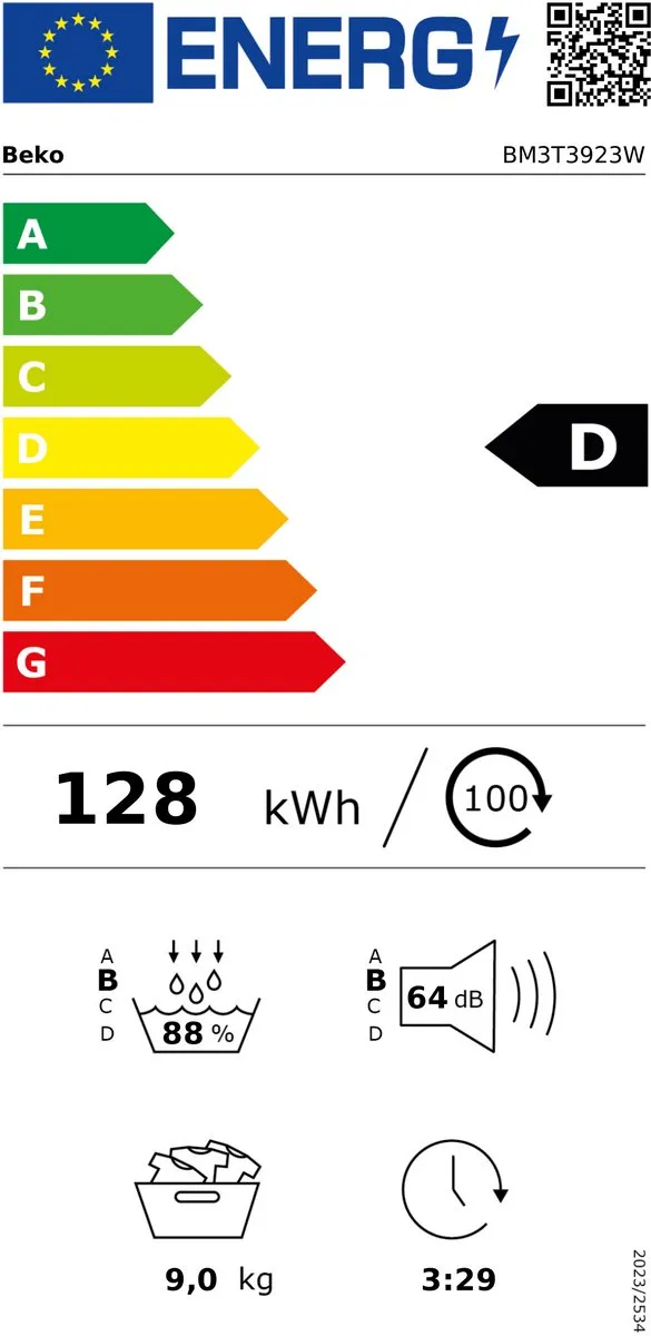 Beko BM3T3923W Warmtepompdroger 9kg - Wit