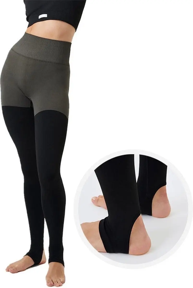 Björn Borg Sthlm Seamless Open Heel Tights - Groen/Multicolor/Zwart - S/M