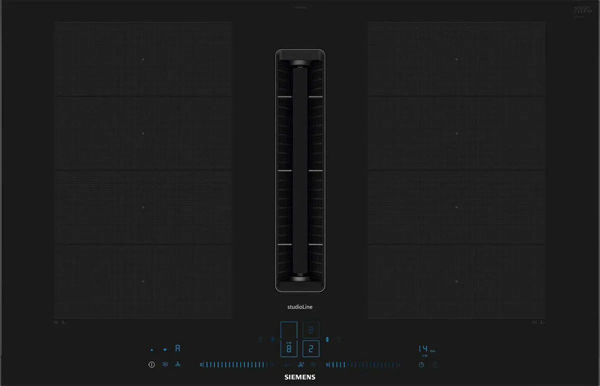 Siemens EX877NX68E kookplaat Zwart Ingebouwd 80 cm Inductiekookplaat zones 4 zone(s) Inbouw afzuigkap