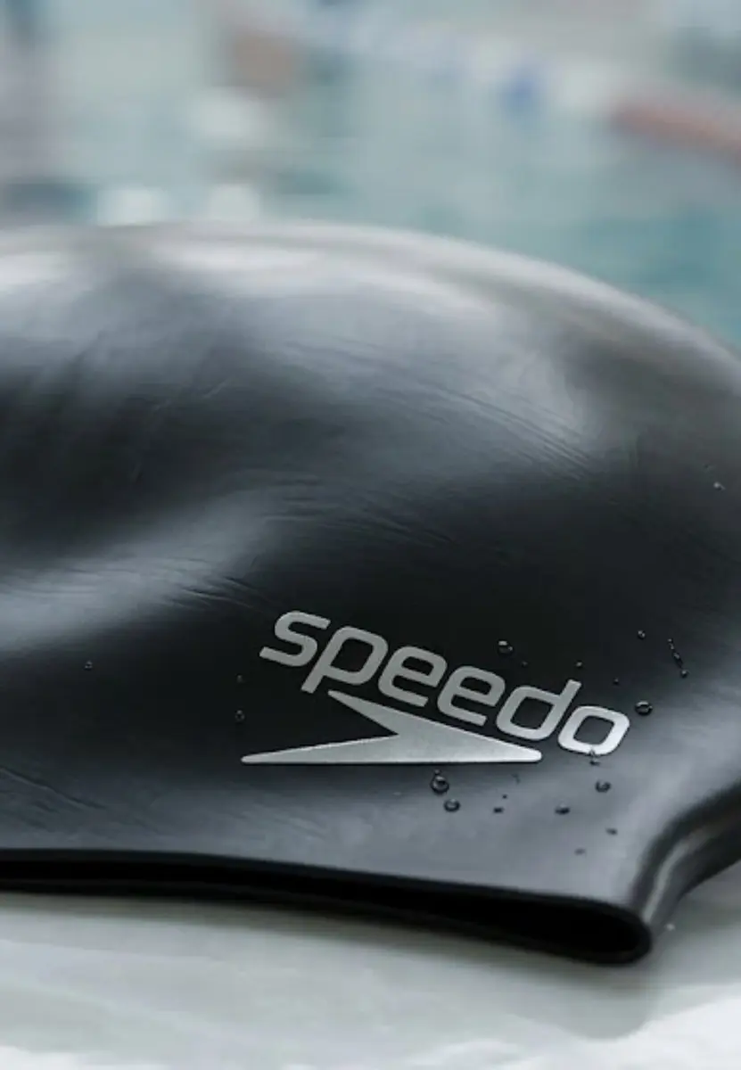 Speedo Plain Moulded Silicone Junior Badmuts - Zwart