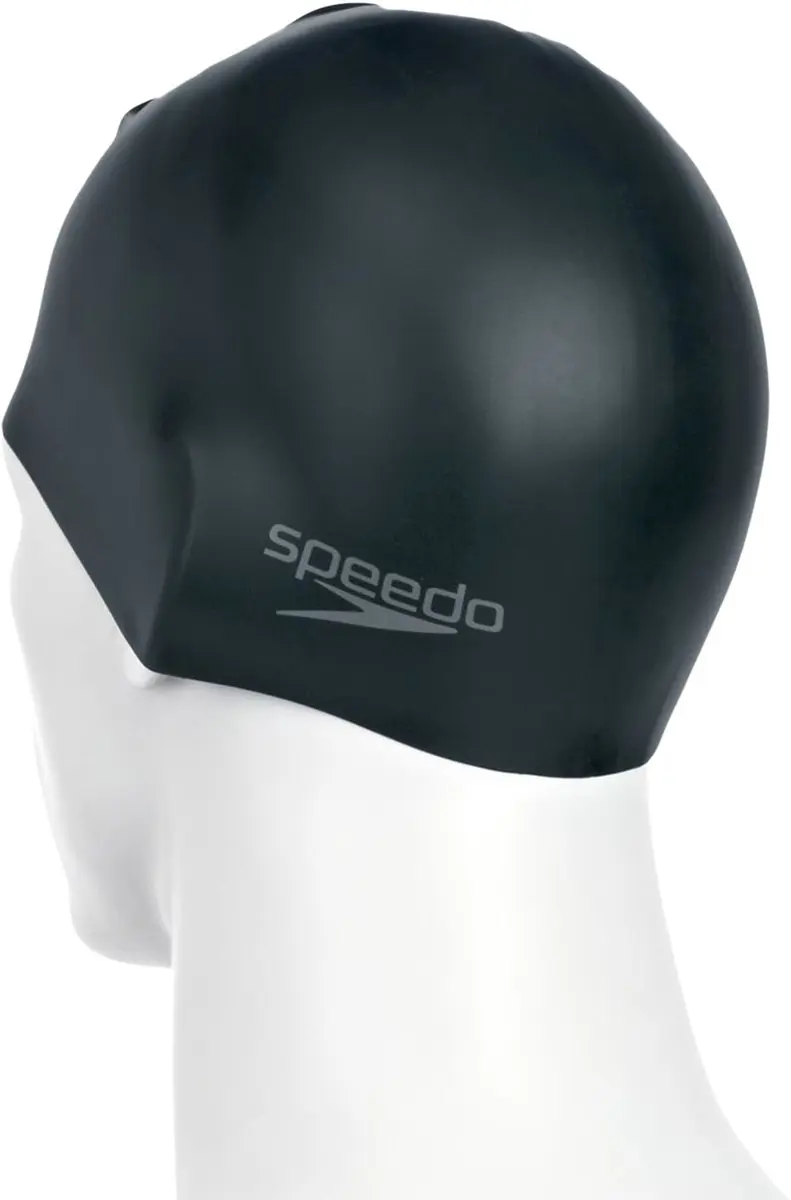 Speedo Plain Moulded Silicone Junior Badmuts - Zwart