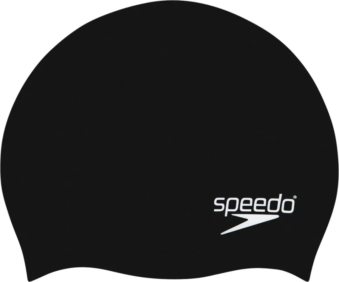 Speedo Plain Moulded Silicone Junior Badmuts - Zwart