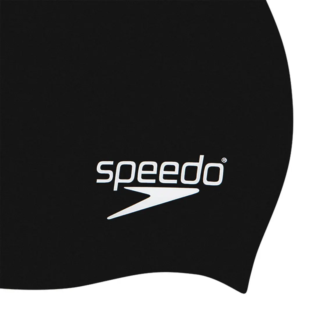 Speedo Plain Moulded Silicone Junior Badmuts - Zwart