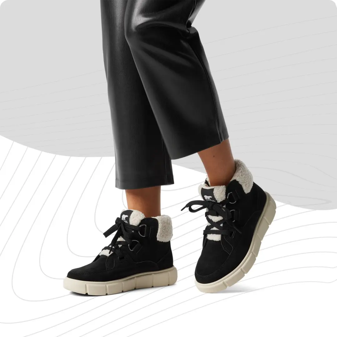 Sorel Explorer III NW Lace WP Dames Snowboots - Black/Sea Salt