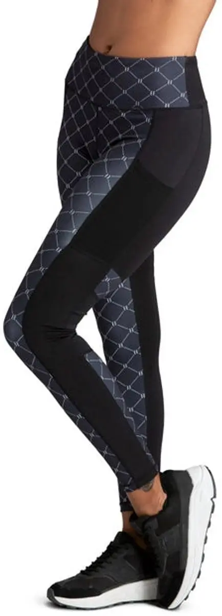 Björn Borg Borg High Waist Block Tights 38 - Blauw/Grijs/Multicolor