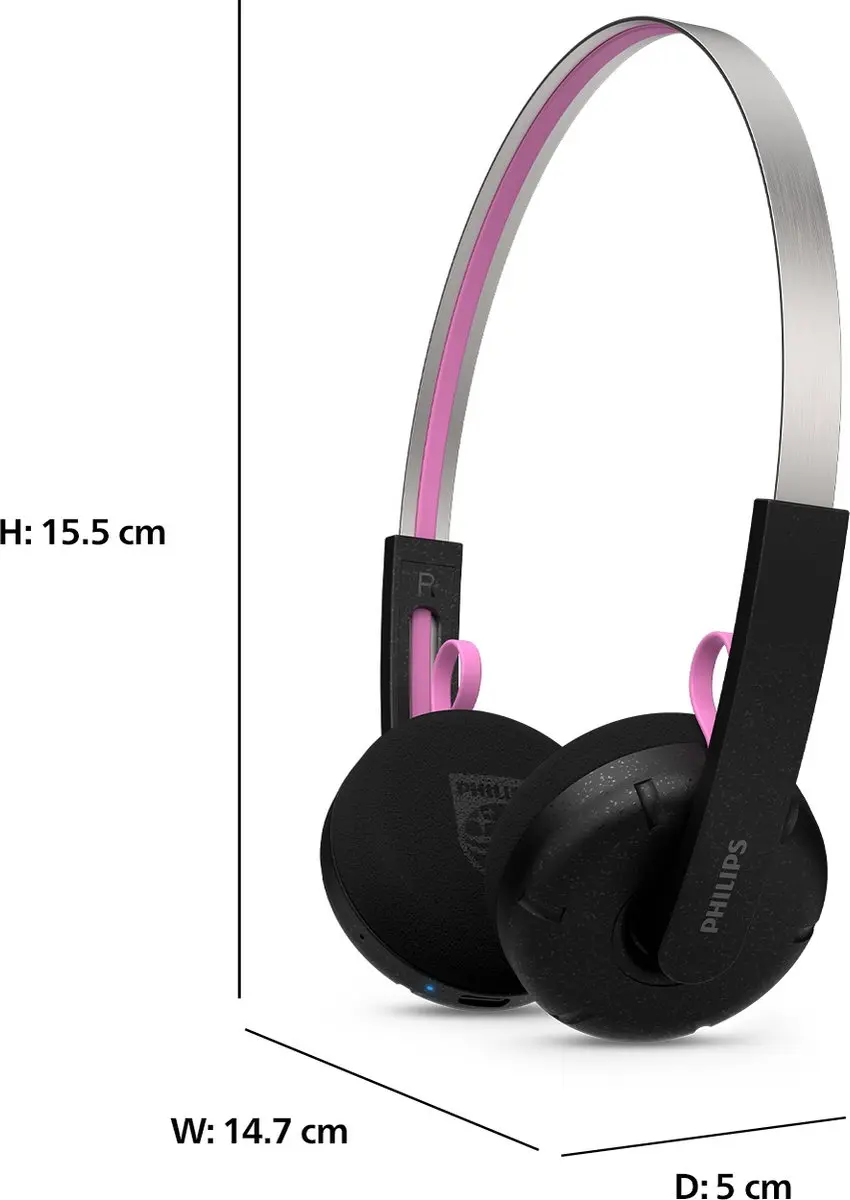 Philips TAMS1 TAMS1BK/00 Draadloze On-Ear Koptelefoon - 26 Uur - Zwart - afbeelding 2 van 6