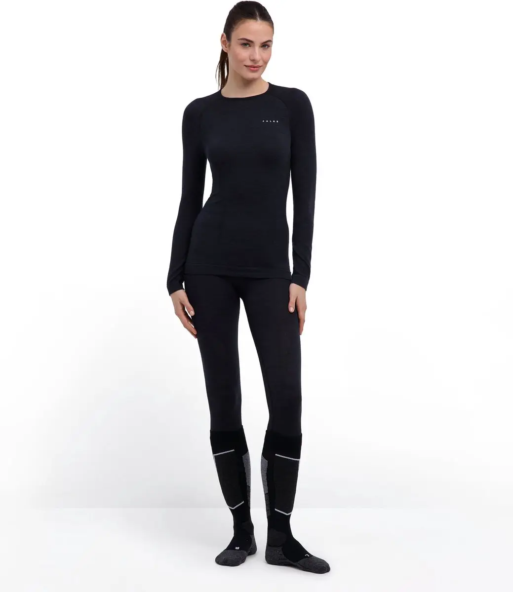 Falke Wool-Tech Longsleeve Dames - L - Zwart
