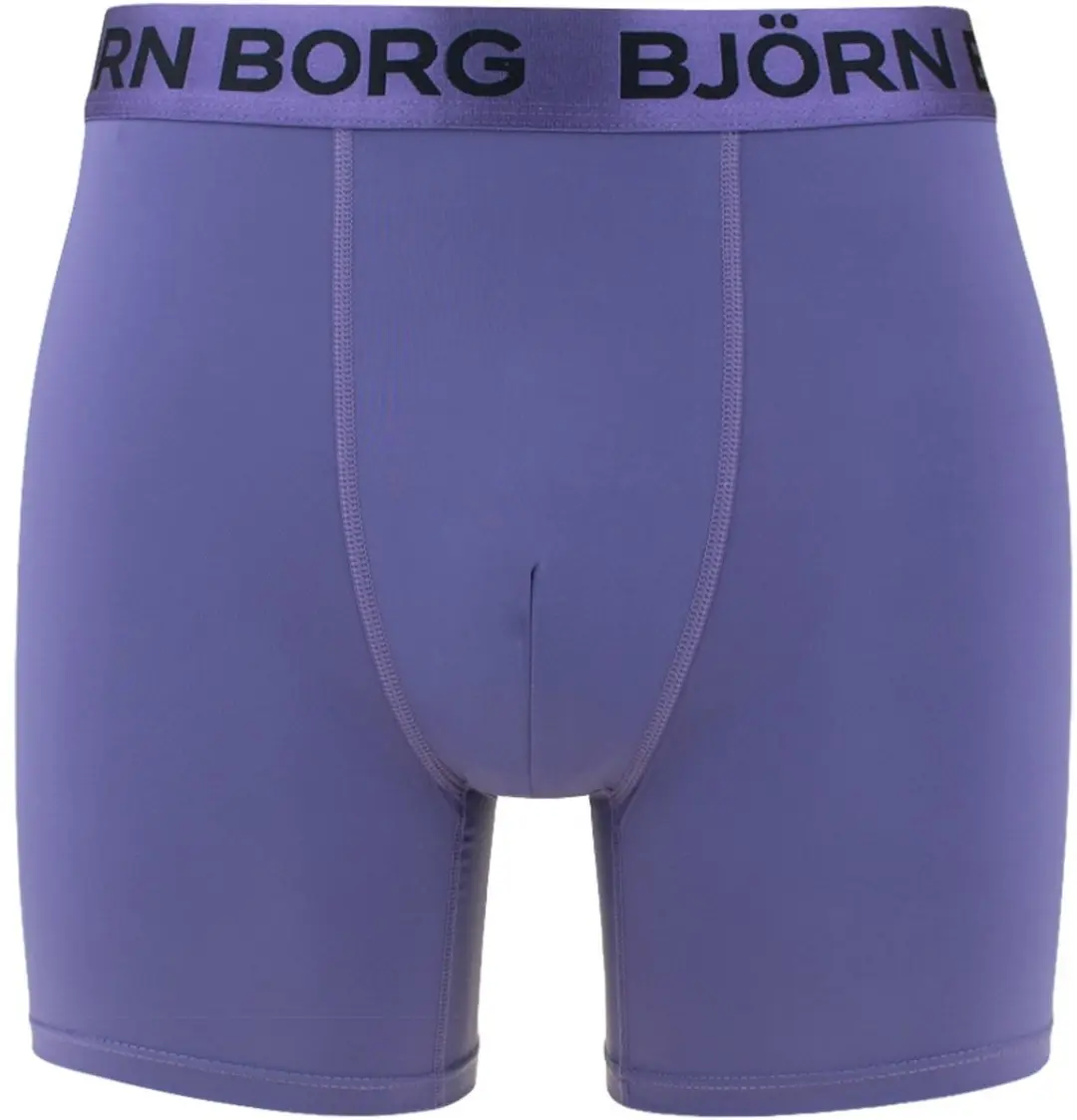 Björn Borg Heren Sports 3P Boxers Basic Print Paars & Zwart
