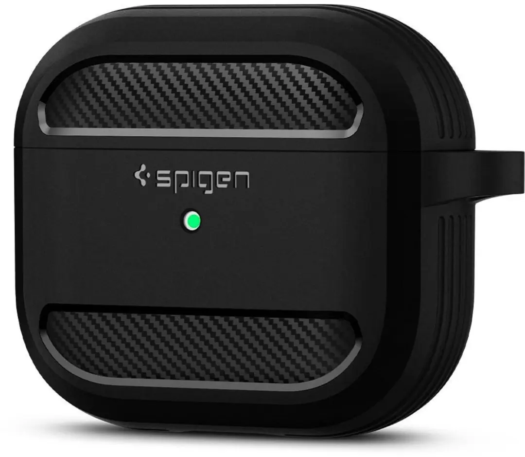 Spigen Rugged Armor ASD01978 Hoesje - Apple AirPods 3 - Zwart - afbeelding 2 van 6