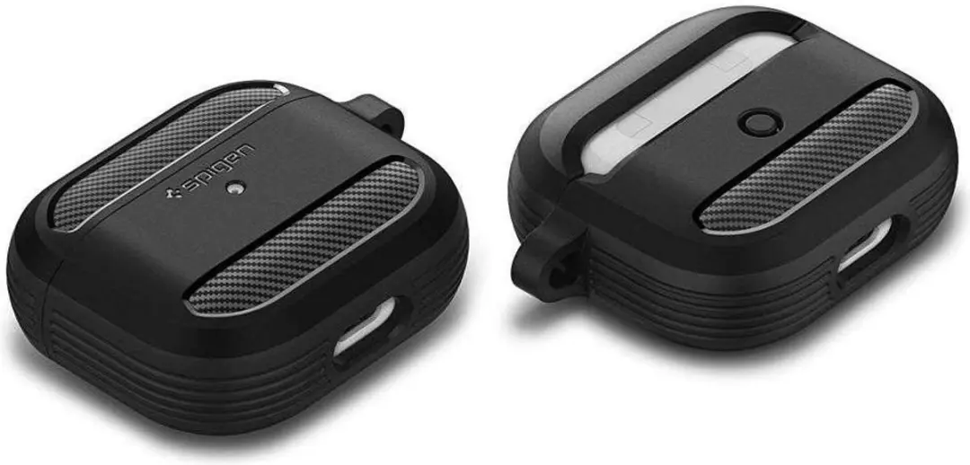 Spigen Rugged Armor ASD01978 Hoesje - Apple AirPods 3 - Zwart - afbeelding 5 van 6
