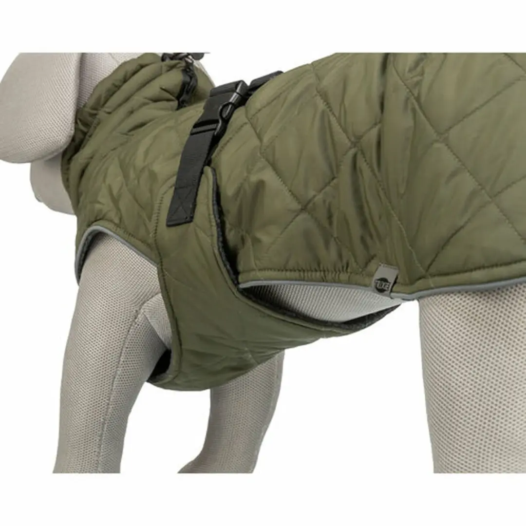 Trixie Hondenjas Minot Olijfgroen 80cm - Waterdicht - afbeelding 2 van 6