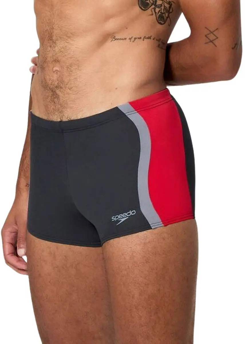 Speedo Solid Splice Aquashort Heren XXL - Zwart/Rood