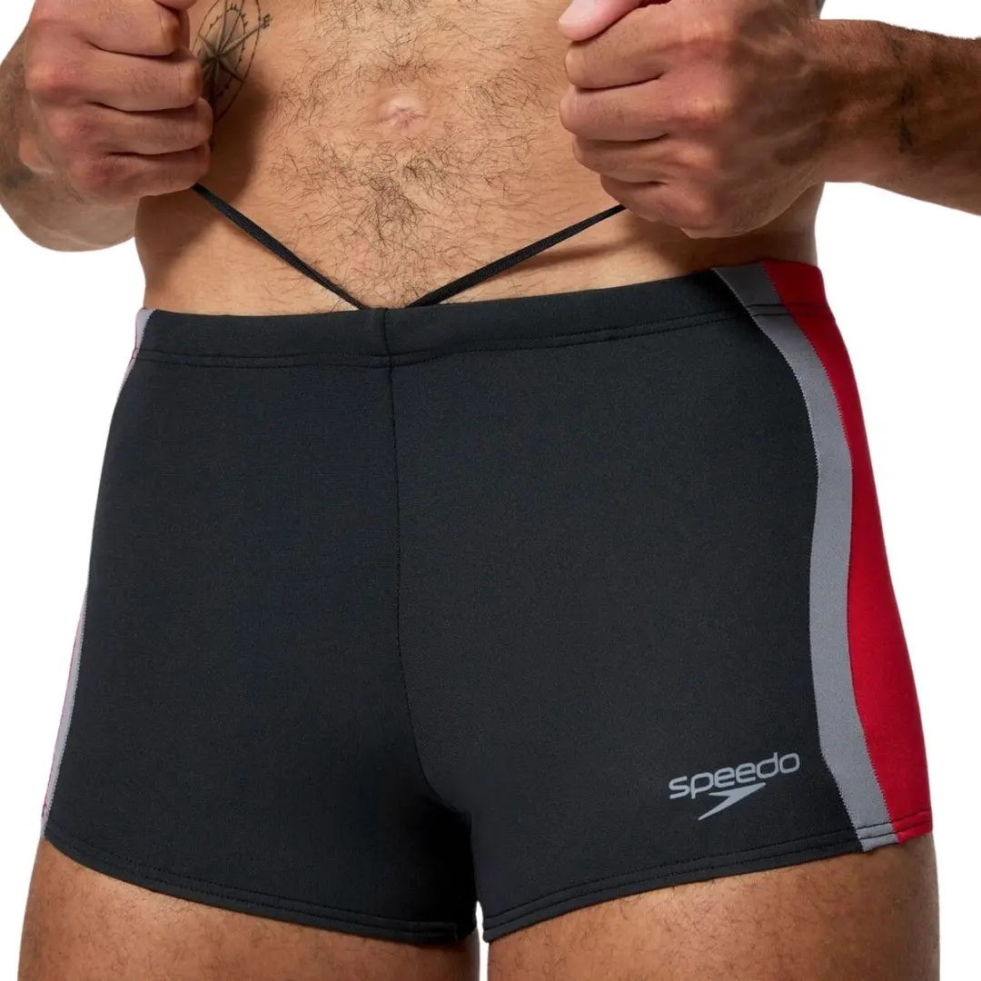 Speedo Solid Splice Aquashort Heren XXL - Zwart/Rood