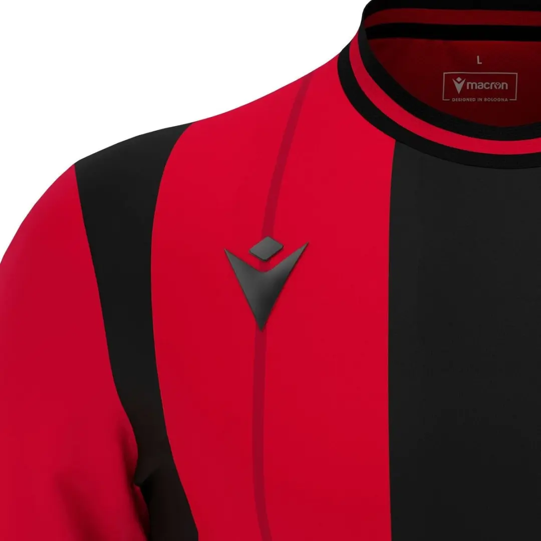 Macron Propus Eco Shirt Korte Mouw Kinderen - Rood/Zwart 122/128