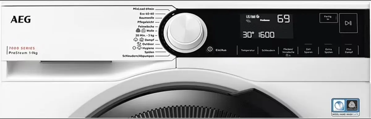 AEG 7000 Serie ProSteam LR7A70690 Wasmachine 9kg - 1600 rpm - Wit