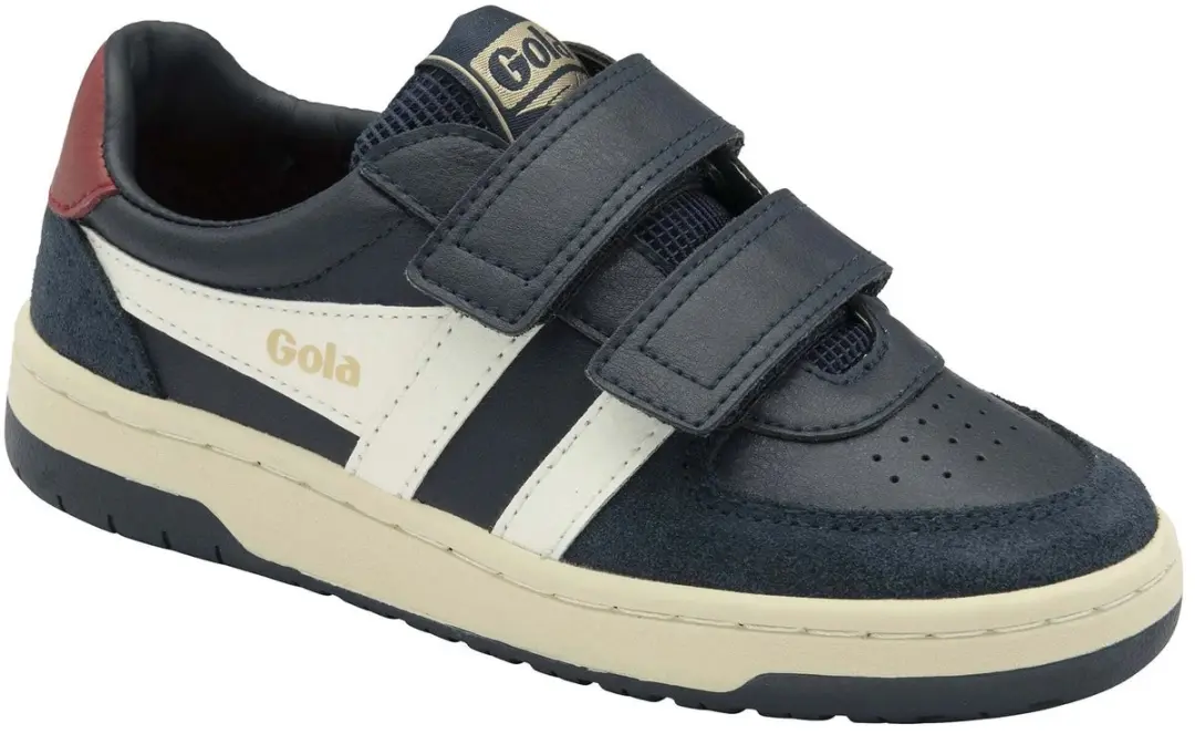 Gola Hawk Strap Kindertrainers - marineblauw/off-wit/diep rood