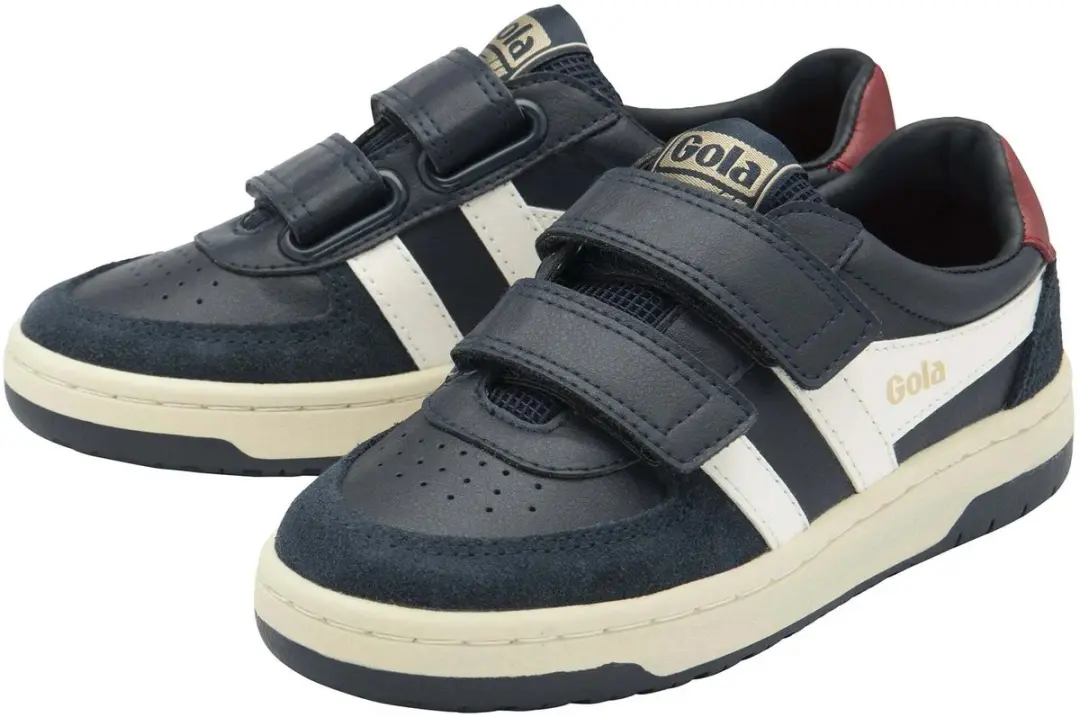 Gola Hawk Strap Kindertrainers - marineblauw/off-wit/diep rood