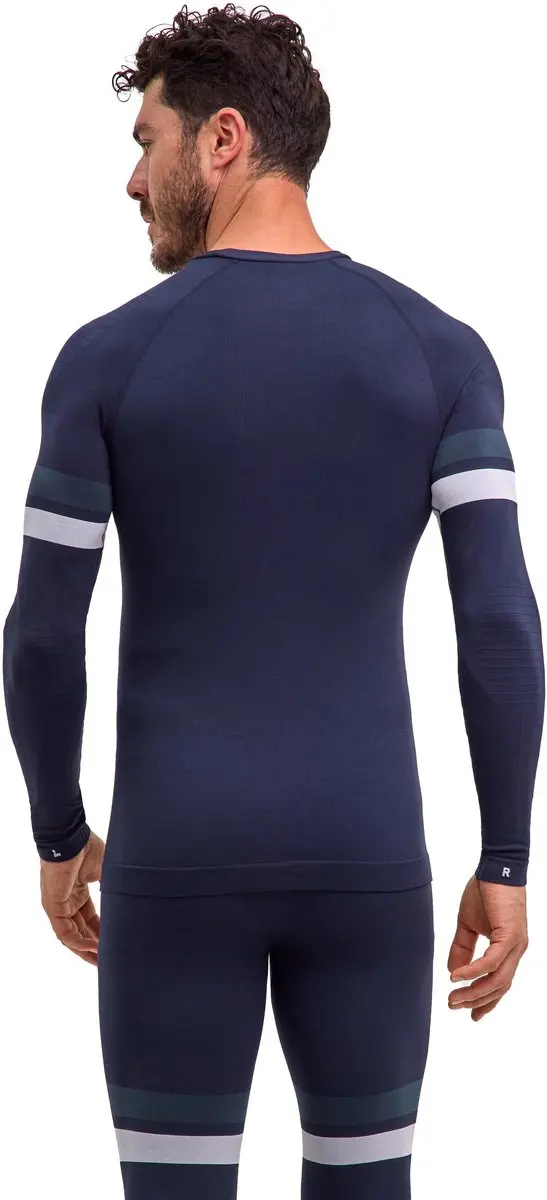 Falke Maximum Warm Heren T-shirt Lange Mouwen - L - Blauw
