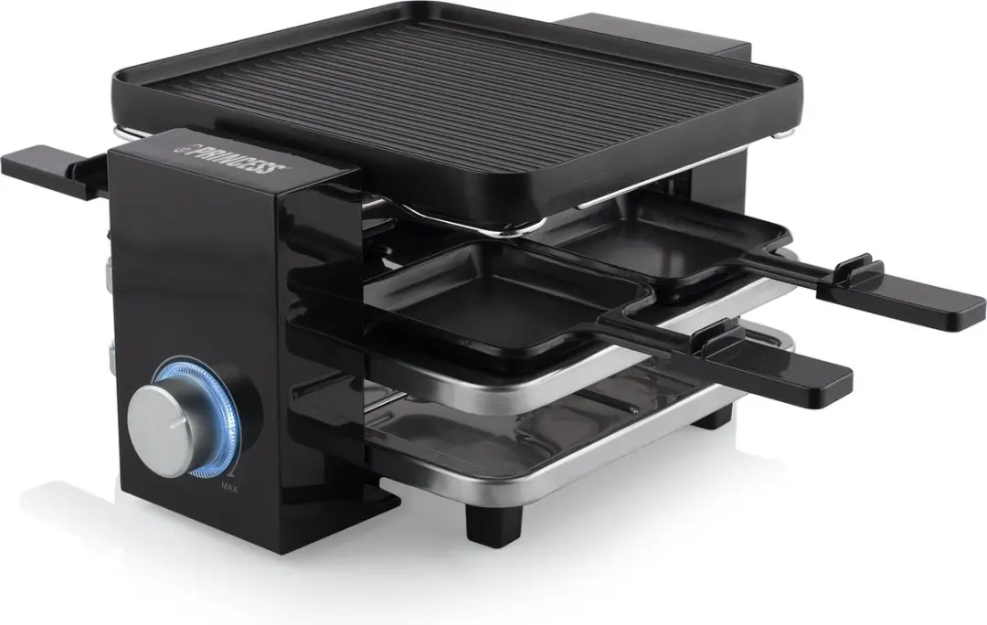 Princess 162915 Raclette Gourmetstel - 700W - 4 Personen - Zwart