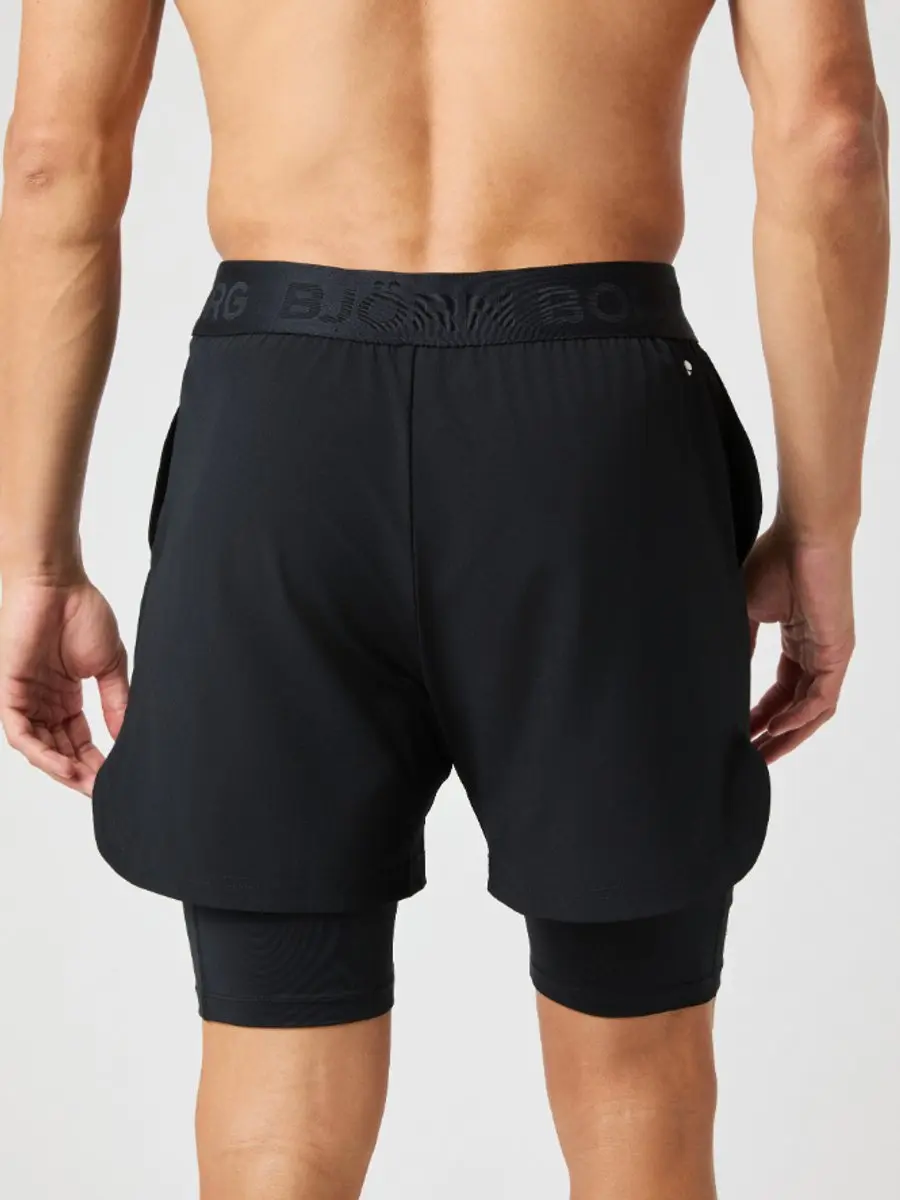 Björn Borg Heren 2-in-1 Sportbroek - Maat S - Zwart