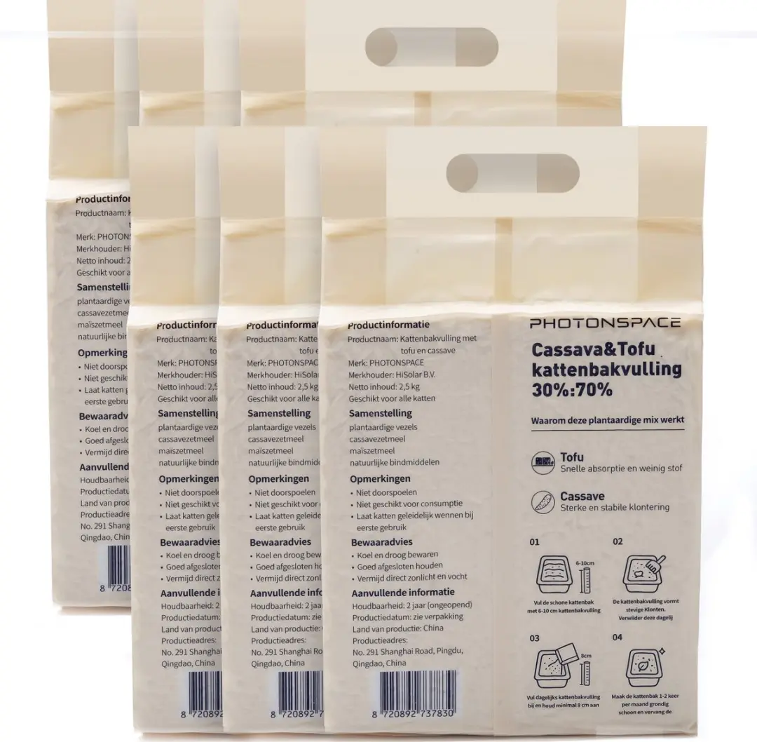 Photonspace Tofu Kattenbakvulling - 36L (6x6L) - Klontvormend