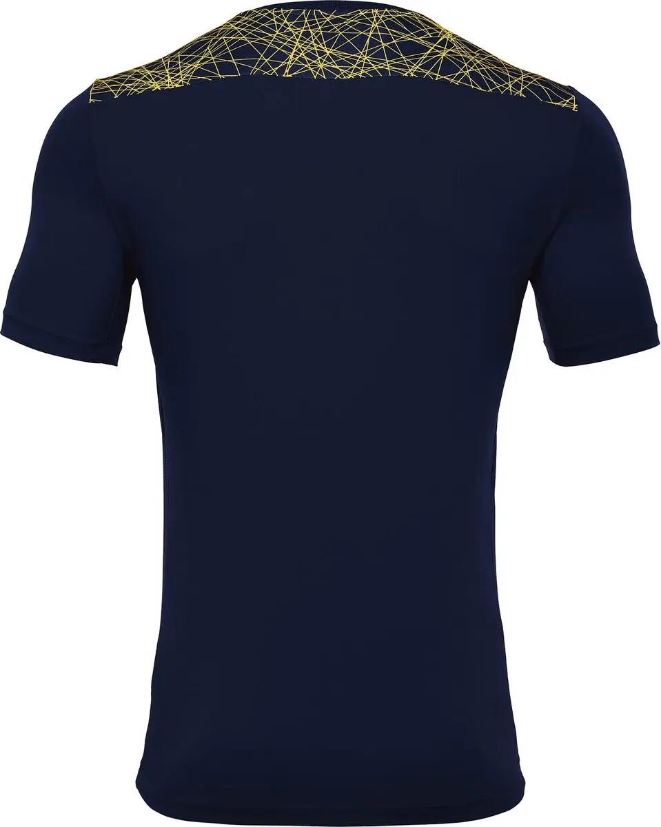 Macron Nash Shirt Korte Mouw Kinderen 7-8Y - Marine/Geel