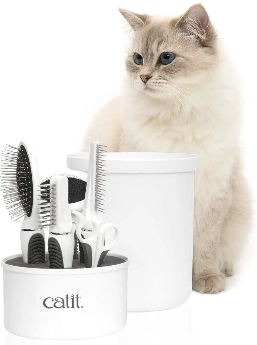 Catit CA Verzorgingsset Langhaar - 5 Borstels - Wit