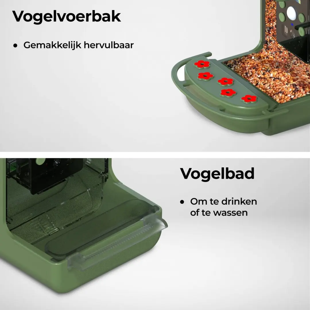 Denver Vogelhuisje met Camera BFC1200 - Full HD 12MP - Groen - afbeelding 5 van 6