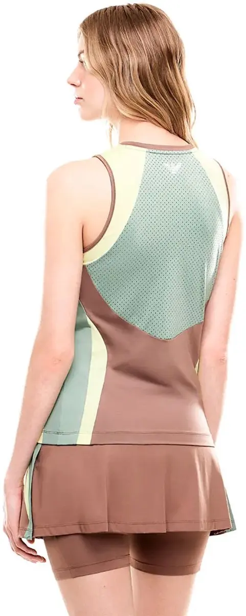 Giorgio Armani EA7 Emporio Armani Mouwloos T-shirt - M - Deep Taupe/Green/Lime