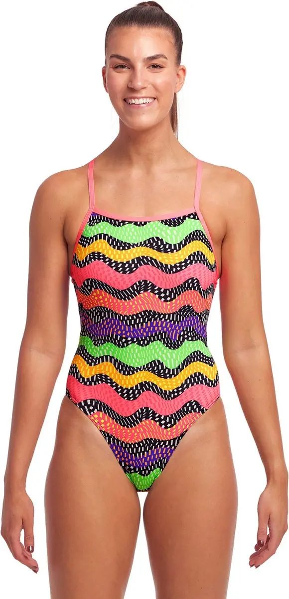 Speedo Funkita Ladies Tie Me Tight One Piece - Oranje/ Groen