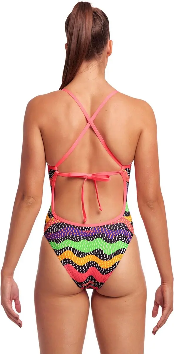 Speedo Funkita Ladies Tie Me Tight One Piece - Oranje/ Groen