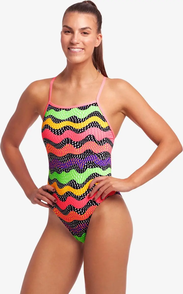Speedo Funkita Ladies Tie Me Tight One Piece - Oranje/ Groen