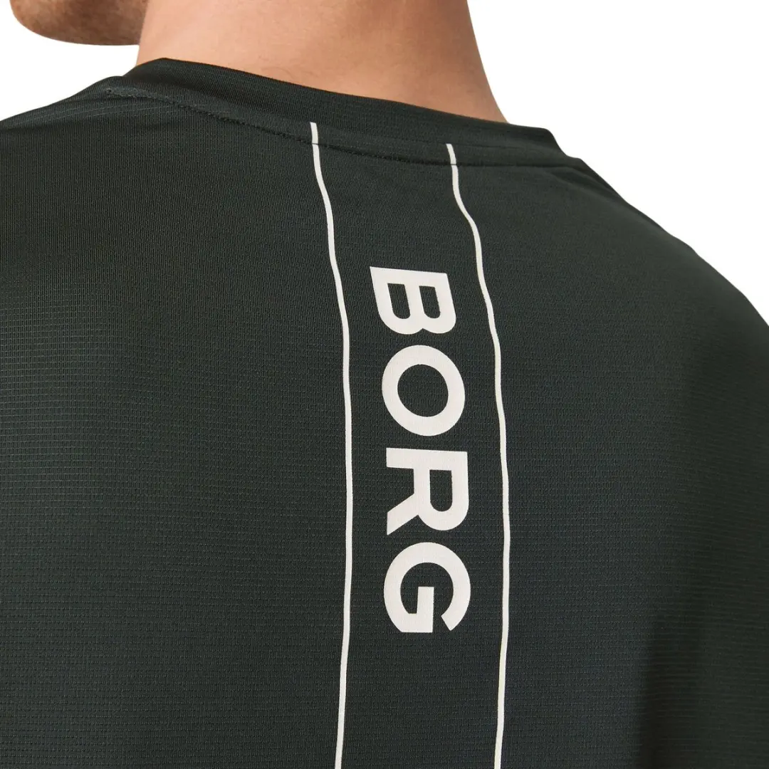 Björn Borg Ace V-hals Shirt Heren - L - Donkergrijs/Wit