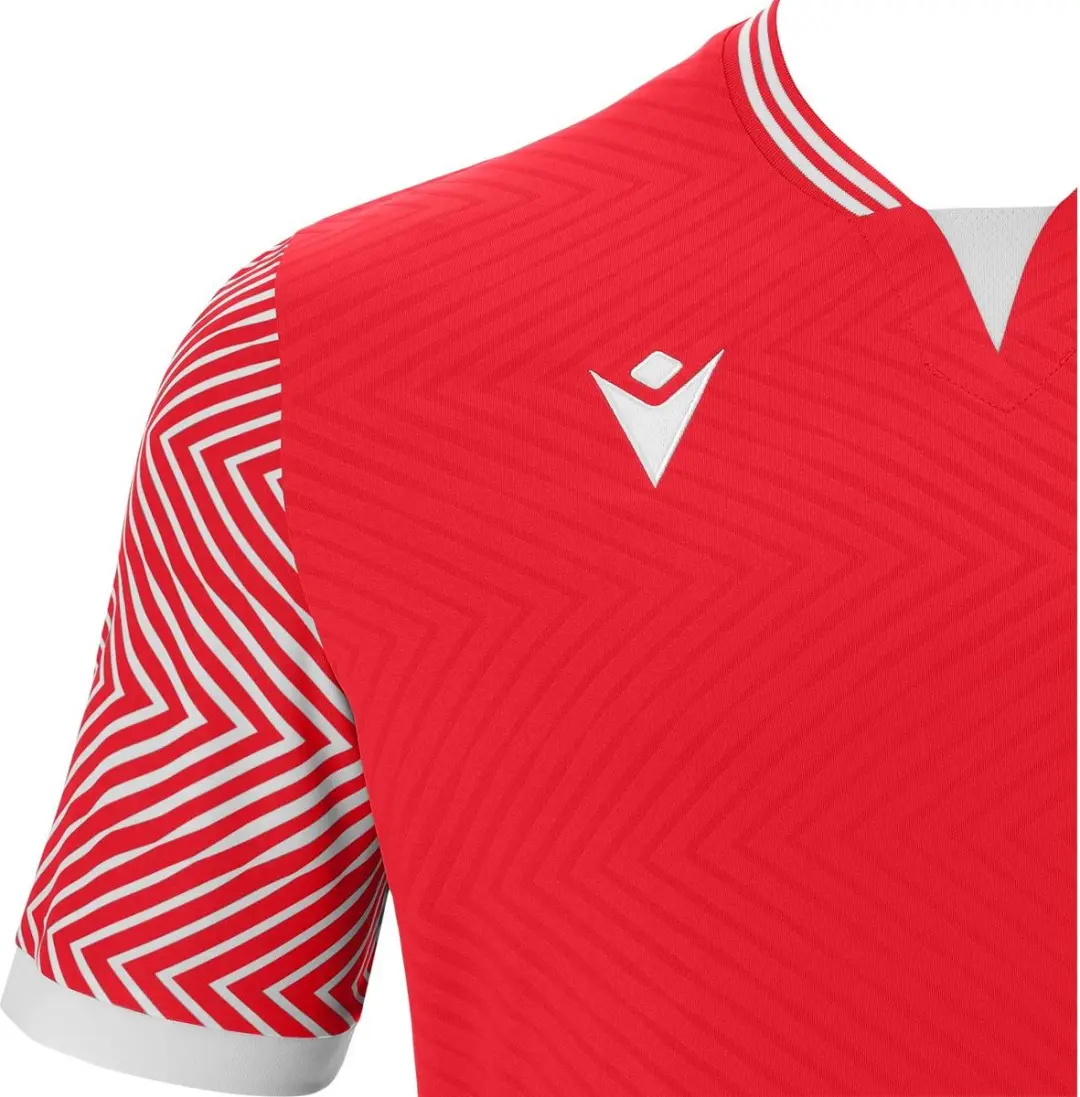 Macron Tureis Heren Shirt Korte Mouw - Rood/Wit L