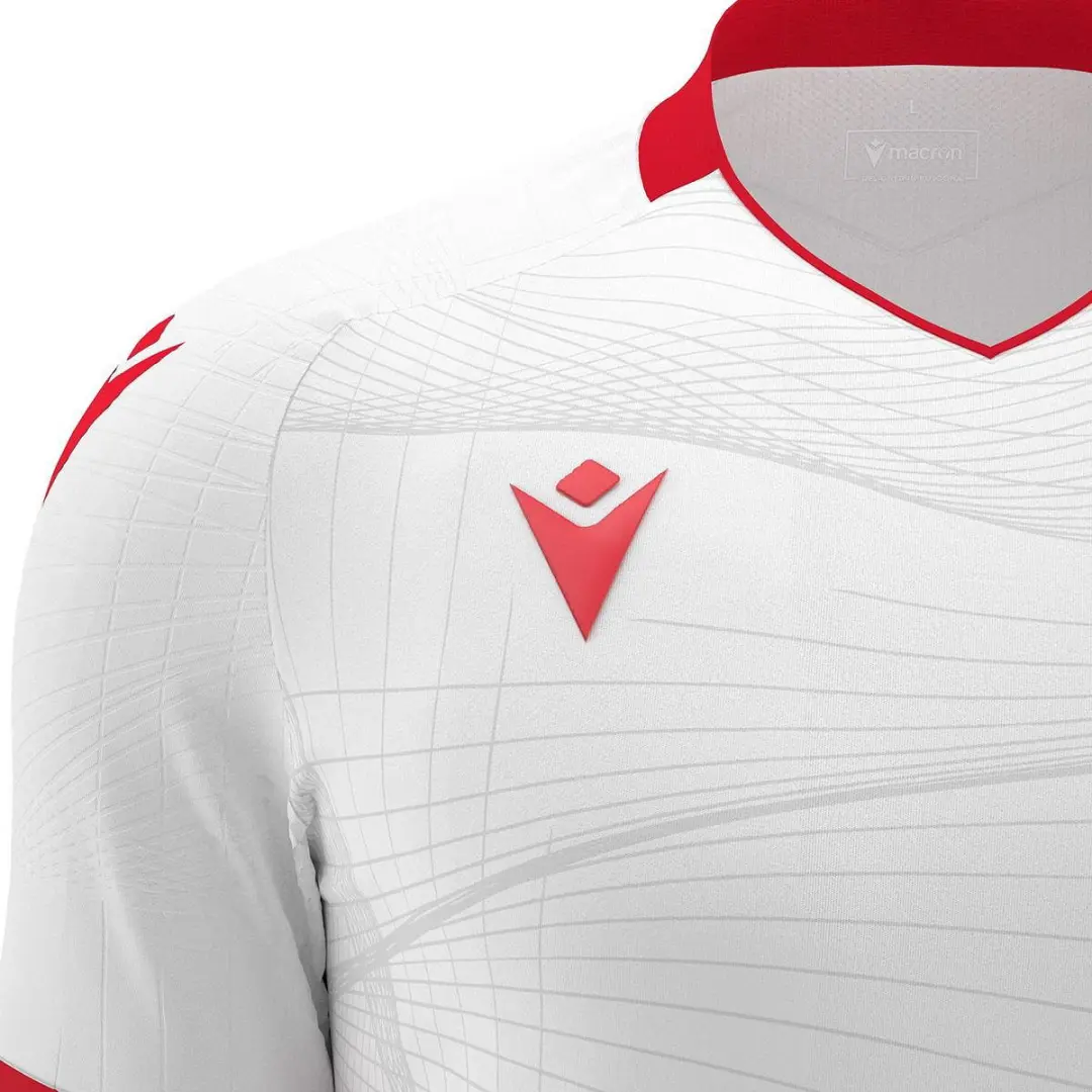 Macron Wyvern Eco Shirt Korte Mouw Heren - Wit/Rood 5XL