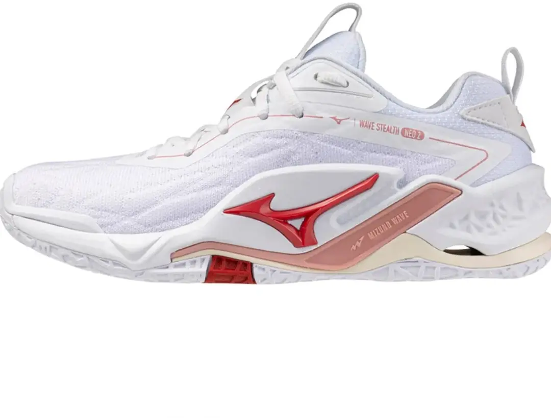Mizuno Wave Stealth Neo 2 Dames Sportschoenen - EU 42.5 - Wit/Rose