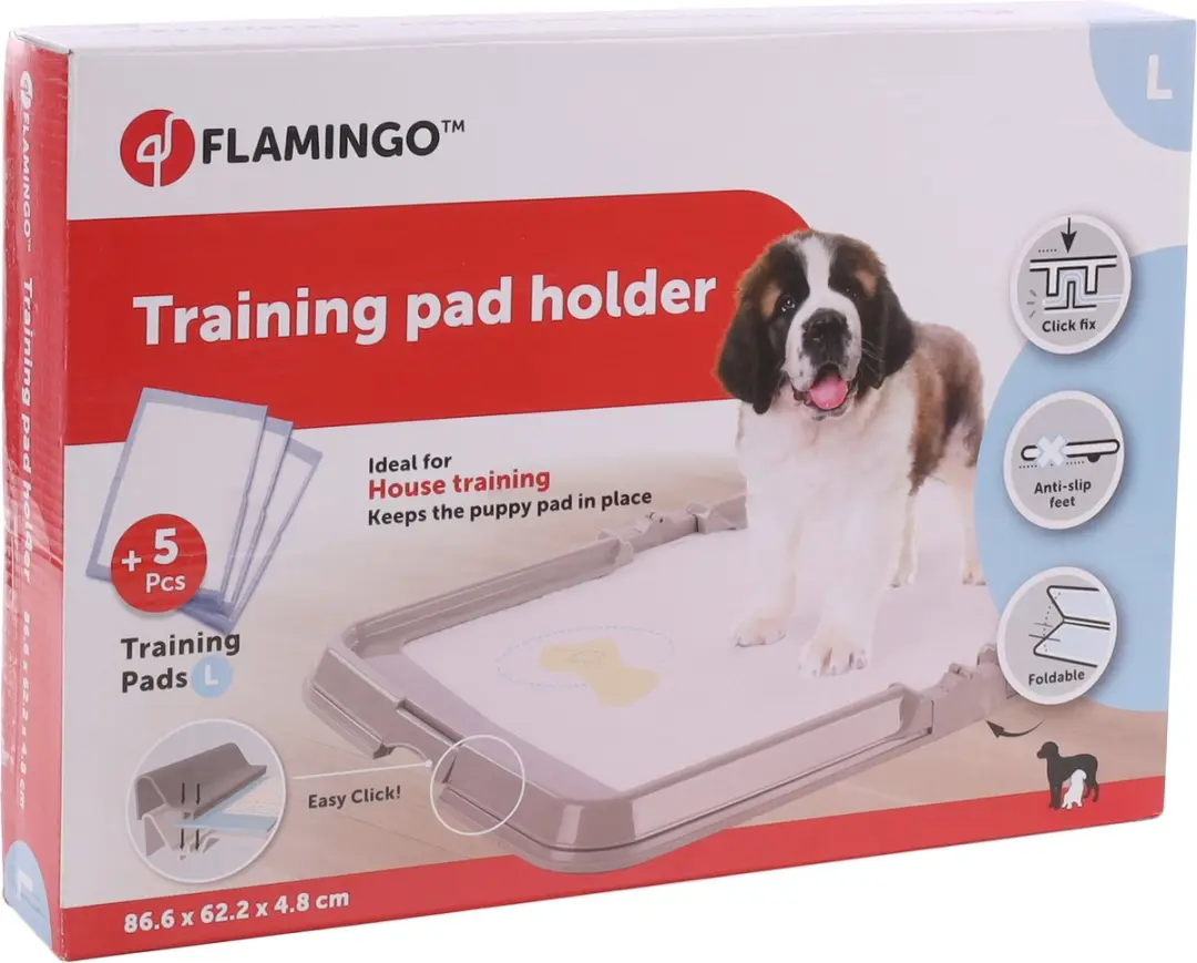 Flamingo Pup Trainer Houder 90x60cm - 5 Matten - Wit