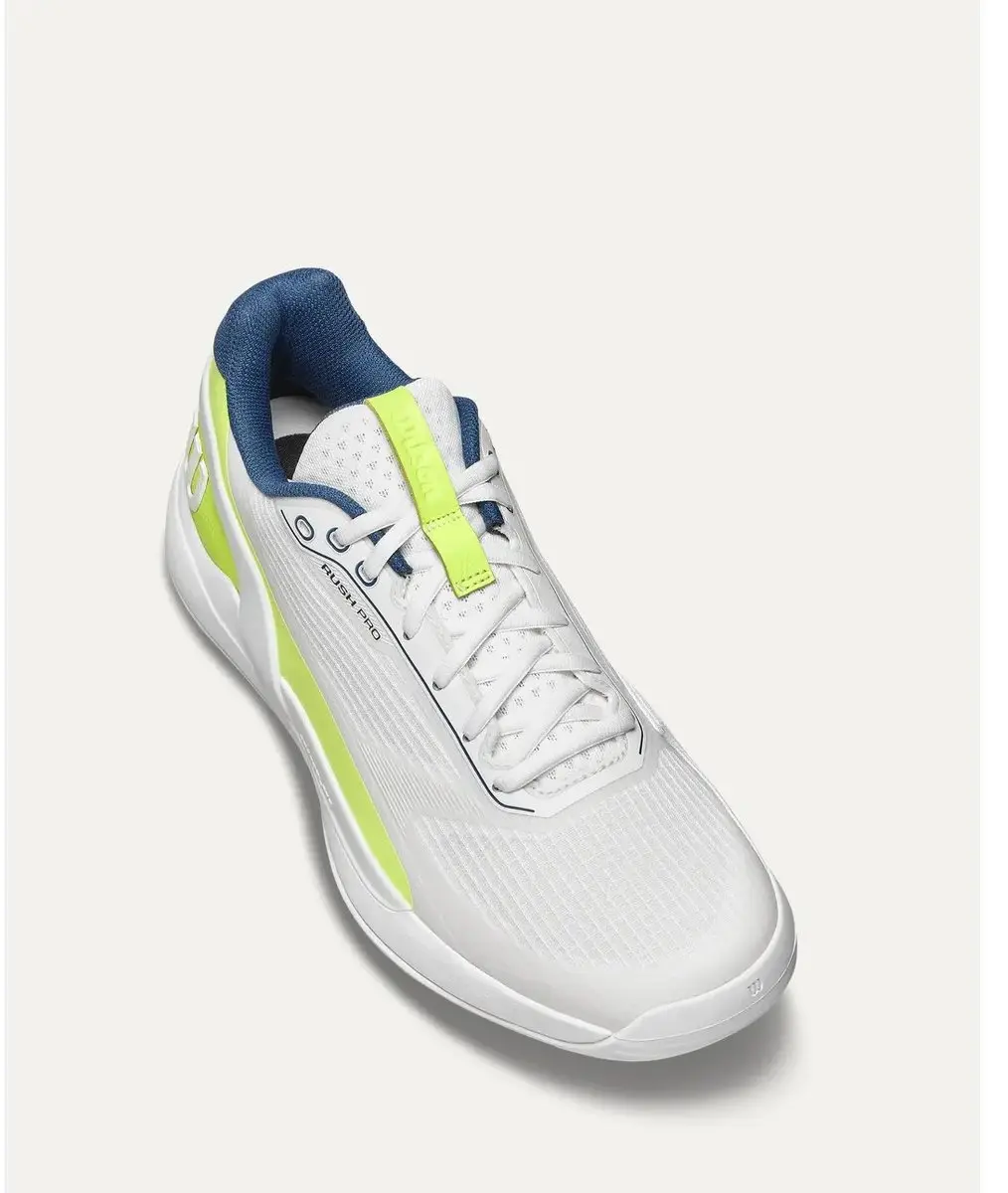 Wilson Rush Pro 5 Padel Schoenen 43 1/3 - Snow White/Safety Yellow