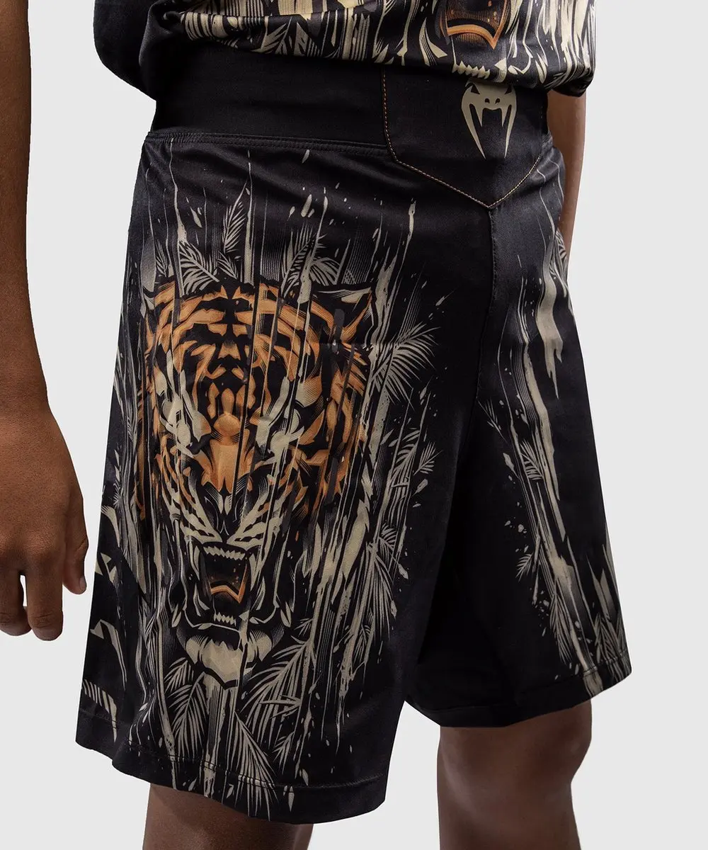 Venum Tiger Kids Fight Shorts 152cm - Zwart Neon Oranje