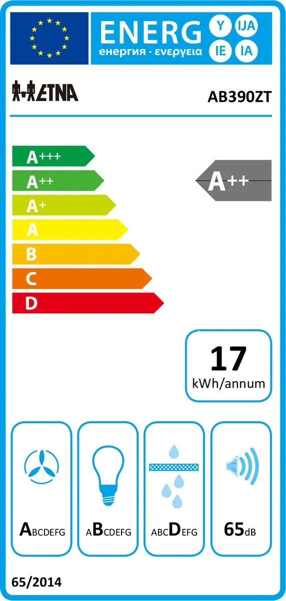 Etna AB390ZT Blokmodel Schouwkap 90cm - Matzwart - 638 m³/u