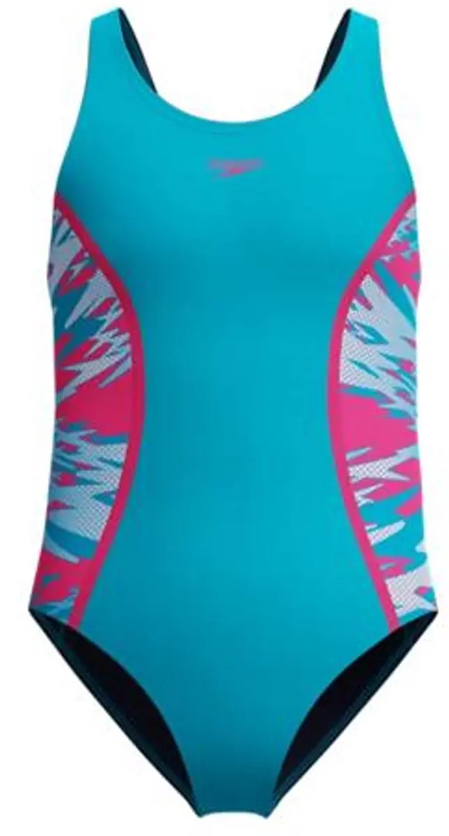 Speedo Hyperboom Splice Muscleback Meisjes Zwempak 152 - Turquoise/Roze