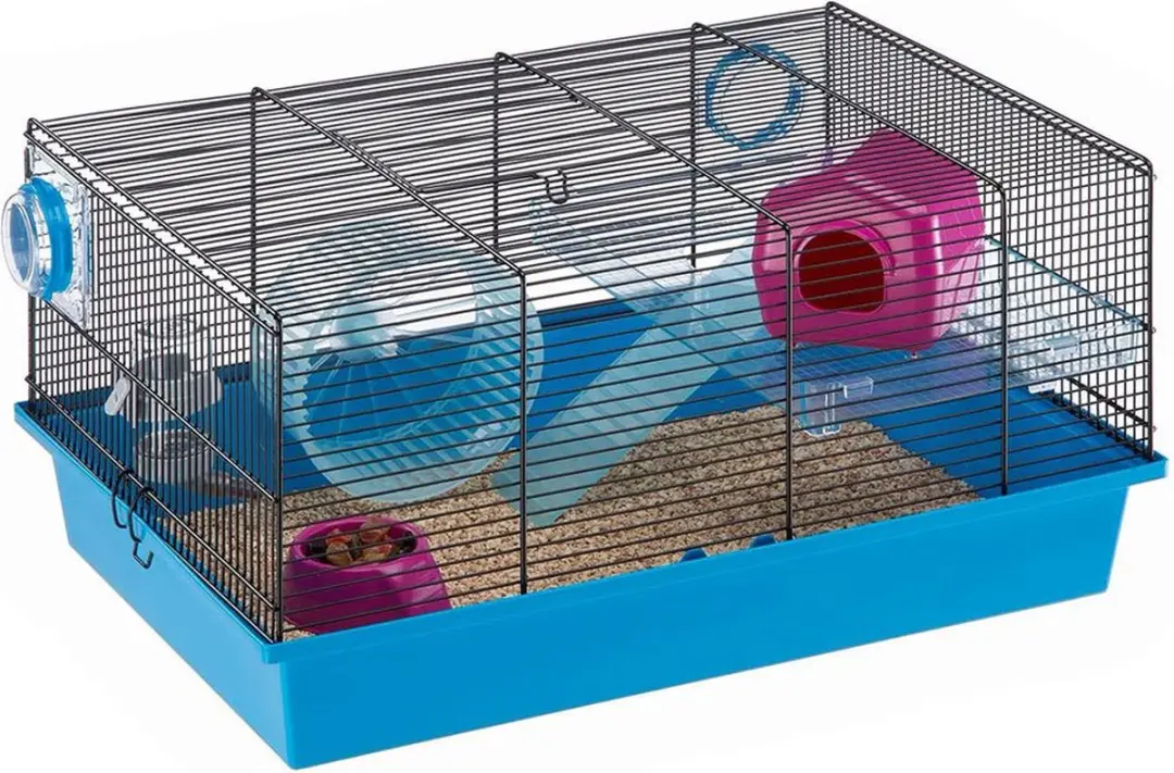 Ferplast Milos Knaagdierenkooi Medium - Roze/Zwart/Blauw