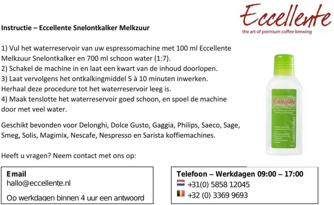 Eccellente Ontkalker Magnifica S 303.167.0593 - 900ml - Groen - afbeelding 3 van 3
