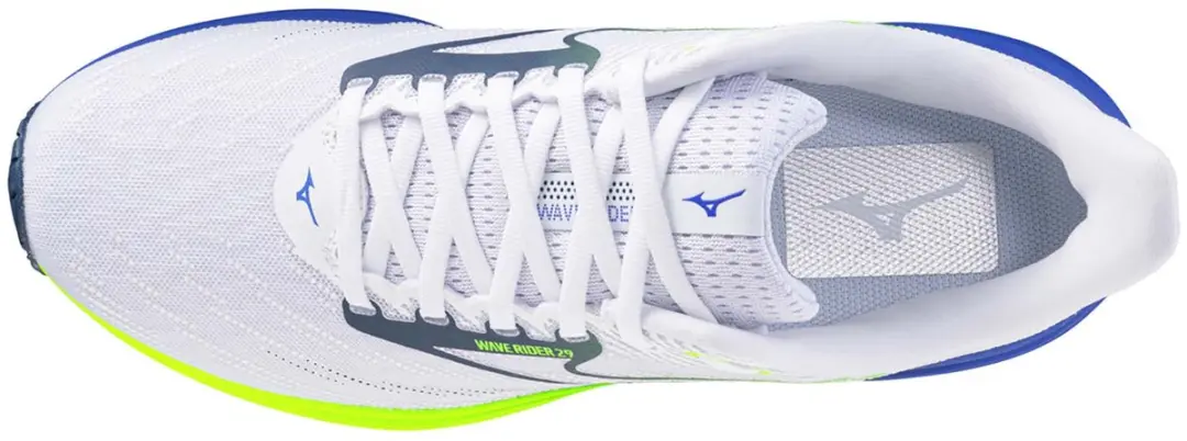 Mizuno Wave Rider 29 Heren Hardloopschoenen 43 - Weg - Wit/Geel/Blauw