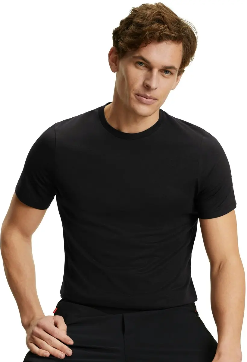 Falke CORE Logo Round Neck Shirt Heren - XXL - Zwart